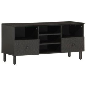 Mueble de TV madera maciza de mango negro 100x33x46 cm by vidaXL, TV Furniture - Ref: Foro24-356837, Price: 79,18 €, Discount: %