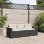 Sofá de jardín de 3 plazas con cojines ratán sintético negro by vidaXL, Outdoor sofas - Ref: Foro24-365829, Price: 236,11 €, ...
