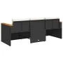 Sofá de jardín de 3 plazas con cojines ratán sintético negro by vidaXL, Outdoor sofas - Ref: Foro24-365829, Price: 236,11 €, ...