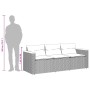Sofá de jardín de 3 plazas con cojines ratán sintético negro by vidaXL, Outdoor sofas - Ref: Foro24-365829, Price: 198,63 €, ...