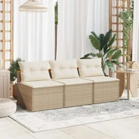 Gartensofa ohne Armlehnen, 2 Stück, mit PE-Rattan-Kissen in Beige. von vidaXL, Outdoor-Sofas - Ref: Foro24-365834, Preis: 163...