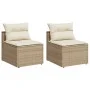 Gartensofa ohne Armlehnen, 2 Stück, mit PE-Rattan-Kissen in Beige. von vidaXL, Outdoor-Sofas - Ref: Foro24-365834, Preis: 163...