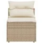 Gartensofa ohne Armlehnen, 2 Stück, mit PE-Rattan-Kissen in Beige. von vidaXL, Outdoor-Sofas - Ref: Foro24-365834, Preis: 163...