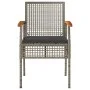 Gartenstühle mit Kissen, 2 Stück, PE-Rattan in Grau und Akazienholz von vidaXL, Gartenstühle - Ref: Foro24-366248, Preis: 133...
