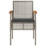 Sillas de jardín con cojín 2 uds ratán PE gris y madera acacia by vidaXL, Garden chairs - Ref: Foro24-366248, Price: 114,97 €...