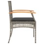 Sillas de jardín con cojín 2 uds ratán PE gris y madera acacia by vidaXL, Garden chairs - Ref: Foro24-366248, Price: 114,97 €...
