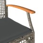 Sillas de jardín con cojín 2 uds ratán PE gris y madera acacia by vidaXL, Garden chairs - Ref: Foro24-366248, Price: 114,97 €...