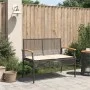 Banco de jardín con cojín ratán sintético negro y madera acacia de vidaXL, Bancos de jardín - Ref: Foro24-366255, Precio: 103...