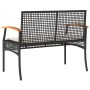 Gartenbank mit schwarzem Kissen aus synthetischem Rattan und Akazienholz. von vidaXL, Gartenbänke - Ref: Foro24-366255, Preis...