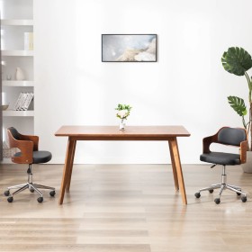 Drehbarer Esszimmerstuhl aus Bugholz, schwarzem Kunstleder von vidaXL, Essstühle - Ref: Foro24-287427, Preis: 159,85 €, Rabat...