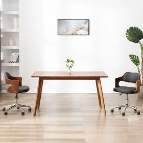 Drehbarer Esszimmerstuhl aus Bugholz, schwarzem Kunstleder von vidaXL, Essstühle - Ref: Foro24-287427, Preis: 156,83 €, Rabat...