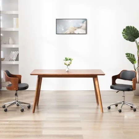 Drehbarer Esszimmerstuhl aus Bugholz, schwarzem Kunstleder von vidaXL, Essstühle - Ref: Foro24-287427, Preis: 156,83 €, Rabat...