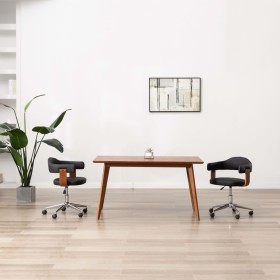 Drehbarer Esszimmerstuhl aus Bugholz, schwarzem Kunstleder von vidaXL, Essstühle - Ref: Foro24-287415, Preis: 143,40 €, Rabat...