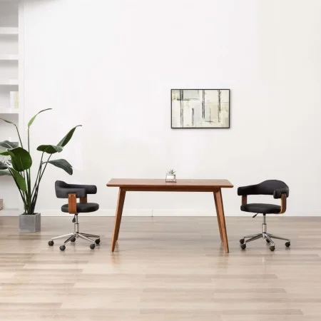 Swivel dining chair bentwood black synthetic leather by vidaXL, dining chairs - Ref: Foro24-287415, Price: 141,39 €, Discount: %