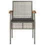 Mesita y sillas con cojines 3 pzas ratán PE madera acacia gris by vidaXL, Garden sets - Ref: Foro24-366260, Price: 160,14 €, ...