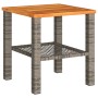 Beistelltisch und Stühle mit 3-teiligen Kissen aus PE-Rattan und Akazienholz in Grau. von vidaXL, Gartensets - Ref: Foro24-36...