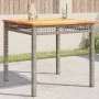 Mesa de jardín ratán sintético madera acacia gris 80x80x75 cm de vidaXL, Mesas de jardín - Ref: Foro24-366274, Precio: 118,93...