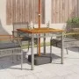 Gartentisch aus synthetischem Rattan und Akazienholz in Grau, 80x80x75 cm. von vidaXL, Gartentische - Ref: Foro24-366274, Pre...
