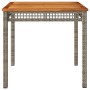Gartentisch aus synthetischem Rattan und Akazienholz in Grau, 80x80x75 cm. von vidaXL, Gartentische - Ref: Foro24-366274, Pre...