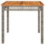 Mesa de jardín ratán sintético madera acacia gris 80x80x75 cm by vidaXL, Garden tables - Ref: Foro24-366274, Price: 96,76 €, ...