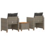 Mesita y sillas con cojines 3 pzas ratán PE madera acacia gris by vidaXL, Garden sets - Ref: Foro24-366310, Price: 182,82 €, ...