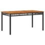 Gartentisch aus synthetischem Rattan und Akazienholz in Schwarz, 140x80x75 cm. von vidaXL, Gartentische - Ref: Foro24-366276,...
