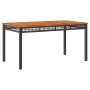 Mesa de jardín ratán sintético madera acacia negro 140x80x75 cm by vidaXL, Garden tables - Ref: Foro24-366276, Price: 151,77 ...