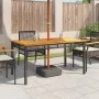 Gartentisch aus synthetischem Rattan und Akazienholz in Schwarz, 140x80x75 cm. von vidaXL, Gartentische - Ref: Foro24-366276,...