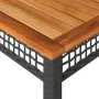Mesa de jardín ratán sintético madera acacia negro 140x80x75 cm de vidaXL, Mesas de jardín - Ref: Foro24-366276, Precio: 158,...