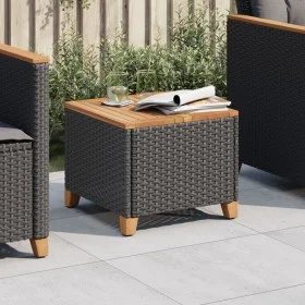 Gartentisch aus synthetischem Rattan und Akazienholz in Schwarz, 45x45x37 cm. von vidaXL, Gartentische - Ref: Foro24-366325, ...