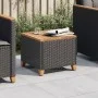 Mesa de jardín ratán sintético madera acacia negro 45x45x37 cm de vidaXL, Mesas de jardín - Ref: Foro24-366325, Precio: 56,94...