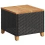 Mesa de jardín ratán sintético madera acacia negro 45x45x37 cm de vidaXL, Mesas de jardín - Ref: Foro24-366325, Precio: 56,94...