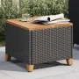 Mesa de jardín ratán sintético madera acacia negro 45x45x37 cm de vidaXL, Mesas de jardín - Ref: Foro24-366325, Precio: 56,94...