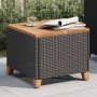 Mesa de jardín ratán sintético madera acacia negro 45x45x37 cm by vidaXL, Garden tables - Ref: Foro24-366325, Price: 66,74 €,...