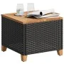 Mesa de jardín ratán sintético madera acacia negro 45x45x37 cm de vidaXL, Mesas de jardín - Ref: Foro24-366325, Precio: 56,94...
