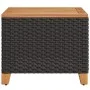 Mesa de jardín ratán sintético madera acacia negro 45x45x37 cm de vidaXL, Mesas de jardín - Ref: Foro24-366325, Precio: 56,94...