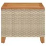 Garden table made of synthetic rattan and acacia wood in beige, measuring 45x45x37 cm. by vidaXL, Garden tables - Ref: Foro24...