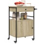 Carrito de cocina madera ingeniería roble Sonoma 56x43x89,5 cm