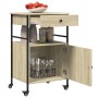 Küchenwagen aus Eichenholz in Sonoma-Optik, 56x43x89,5 cm. von vidaXL, Küchen- und Speisewagen - Ref: Foro24-842392, Preis: 8...