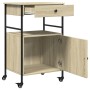 Carrito de cocina madera ingeniería roble Sonoma 56x43x89,5 cm by vidaXL, Kitchen and dining carts - Ref: Foro24-842392, Pric...