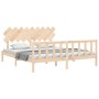 Double bed frame with solid wood headboard by vidaXL, Beds and slatted bases - Ref: Foro24-3193481, Price: 151,26 €, Discount: %