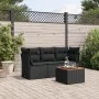 Juego de sofás jardín 4 pzas con cojines ratán sintético negro by vidaXL, Garden sets - Ref: Foro24-3255796, Price: 252,04 €,...