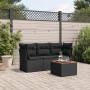 Juego de sofás jardín 4 pzas con cojines ratán sintético negro by vidaXL, Garden sets - Ref: Foro24-3255796, Price: 262,39 €,...