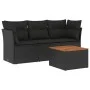 Juego de sofás jardín 4 pzas con cojines ratán sintético negro by vidaXL, Garden sets - Ref: Foro24-3255796, Price: 252,04 €,...