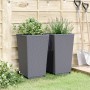 Jardineras 2 unidades PP azul gris 32,5x32,5x57 cm by vidaXL, Pots and planters - Ref: Foro24-367846, Price: 72,44 €, Discoun...