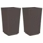 Blumentöpfe 2 Stück PP braun 32,5x32,5x57 cm von vidaXL, Töpfe und Pflanzgefäße - Ref: Foro24-367850, Preis: 65,39 €, Rabatt: %