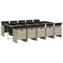Set de comedor de jardín 11 pzas y cojines ratán sintético gris by vidaXL, Garden sets - Ref: Foro24-3210575, Price: 1,00 €, ...