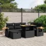 Garten-Essgruppe 7-teilig mit schwarzen Polstern aus synthetischem Rattan. von vidaXL, Gartensets - Ref: Foro24-3276142, Prei...