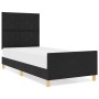 Estructura de cama con cabecera Negro 100 x 200 cm tela