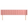 Cabecero de terciopelo rosa 203x16x78/88 cm